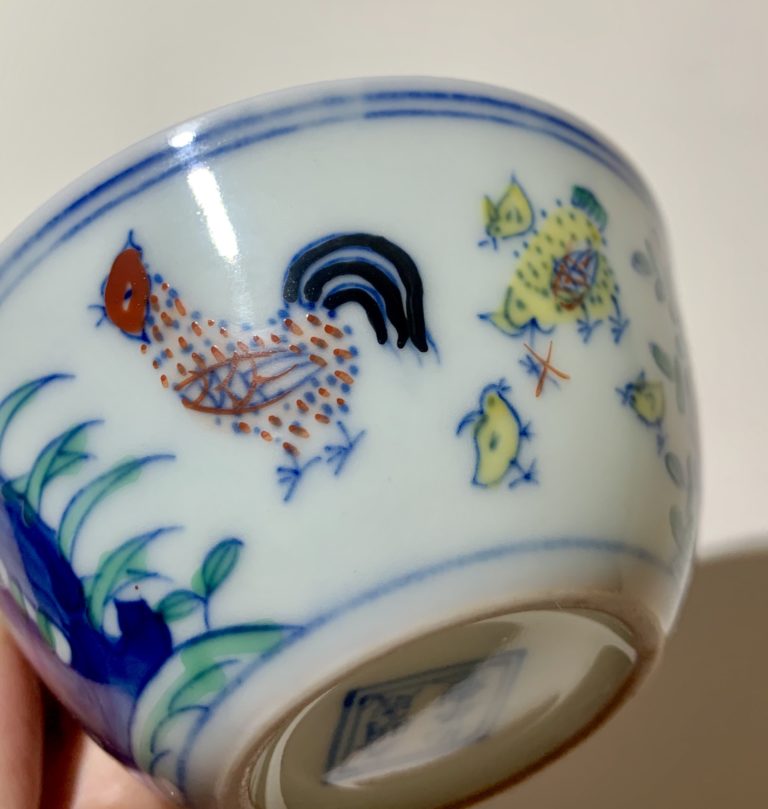 中国陶磁器 明成化 鶏 チキンカップ